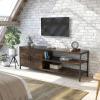 imageNovilla Media Console TV Stand for TVs up to 50quot Flat Screen Living Room Storage Cabinet Doors and Shelves Entertainment Center 43 Inches BrownBrown