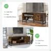 imageNovilla Media Console TV Stand for TVs up to 50quot Flat Screen Living Room Storage Cabinet Doors and Shelves Entertainment Center 43 Inches BrownBrown