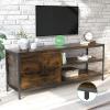 imageNovilla Media Console TV Stand for TVs up to 50quot Flat Screen Living Room Storage Cabinet Doors and Shelves Entertainment Center 43 Inches BrownBrown