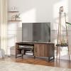 imageNovilla Media Console TV Stand for TVs up to 50quot Flat Screen Living Room Storage Cabinet Doors and Shelves Entertainment Center 43 Inches BrownWalnut