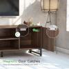 imageNovilla Media Console TV Stand for TVs up to 50quot Flat Screen Living Room Storage Cabinet Doors and Shelves Entertainment Center 43 Inches BrownWalnut