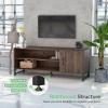 imageNovilla Media Console TV Stand for TVs up to 50quot Flat Screen Living Room Storage Cabinet Doors and Shelves Entertainment Center 43 Inches BrownWalnut