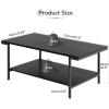 imageNovilla Modern Coffee Table with Storage Shelf Metal Frame for Living Room 43quot Wood Tabletop Tea Table Cocktail TableEasy Assembly WalnutBlack