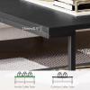 imageNovilla Modern Coffee Table with Storage Shelf Metal Frame for Living Room 43quot Wood Tabletop Tea Table Cocktail TableEasy Assembly WalnutBlack