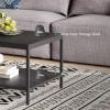 imageNovilla Modern Coffee Table with Storage Shelf Metal Frame for Living Room 43quot Wood Tabletop Tea Table Cocktail TableEasy Assembly WalnutBlack