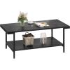 imageNovilla Modern Coffee Table with Storage Shelf Metal Frame for Living Room 43quot Wood Tabletop Tea Table Cocktail TableEasy Assembly WalnutBlack