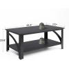 imageNovilla Modern Coffee Table with Storage Shelf Metal Frame for Living Room 43quot Wood Tabletop Tea Table Cocktail TableEasy Assembly WalnutBlack