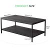 imageNovilla Modern Coffee Table with Storage Shelf Metal Frame for Living Room 43quot Wood Tabletop Tea Table Cocktail TableEasy Assembly WalnutBlack