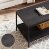 imageNovilla Modern Coffee Table with Storage Shelf Metal Frame for Living Room 43quot Wood Tabletop Tea Table Cocktail TableEasy Assembly WalnutBlack