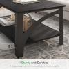 imageNovilla Modern Coffee Table with Storage Shelf Metal Frame for Living Room 43quot Wood Tabletop Tea Table Cocktail TableEasy Assembly WalnutBlack