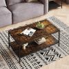 imageNovilla Modern Coffee Table with Storage Shelf Metal Frame for Living Room 43quot Wood Tabletop Tea Table Cocktail TableEasy Assembly WalnutBrown