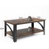 imageNovilla Modern Coffee Table with Storage Shelf Metal Frame for Living Room 43quot Wood Tabletop Tea Table Cocktail TableEasy Assembly WalnutBrown