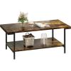 imageNovilla Modern Coffee Table with Storage Shelf Metal Frame for Living Room 43quot Wood Tabletop Tea Table Cocktail TableEasy Assembly WalnutBrown