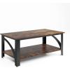 imageNovilla Modern Coffee Table with Storage Shelf Metal Frame for Living Room 43quot Wood Tabletop Tea Table Cocktail TableEasy Assembly WalnutBrown