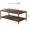 imageNovilla Modern Coffee Table with Storage Shelf Metal Frame for Living Room 43quot Wood Tabletop Tea Table Cocktail TableEasy Assembly WalnutBrown