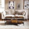 imageNovilla Modern Coffee Table with Storage Shelf Metal Frame for Living Room 43quot Wood Tabletop Tea Table Cocktail TableEasy Assembly WalnutBrown