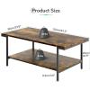 imageNovilla Modern Coffee Table with Storage Shelf Metal Frame for Living Room 43quot Wood Tabletop Tea Table Cocktail TableEasy Assembly WalnutBrown