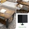 imageNovilla Modern Coffee Table with Storage Shelf Metal Frame for Living Room 43quot Wood Tabletop Tea Table Cocktail TableEasy Assembly WalnutBrown