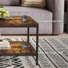 imageNovilla Modern Coffee Table with Storage Shelf Metal Frame for Living Room 43quot Wood Tabletop Tea Table Cocktail TableEasy Assembly WalnutBrown