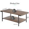 imageNovilla Modern Coffee Table with Storage Shelf Metal Frame for Living Room 43quot Wood Tabletop Tea Table Cocktail TableEasy Assembly WalnutWalnut