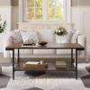 imageNovilla Modern Coffee Table with Storage Shelf Metal Frame for Living Room 43quot Wood Tabletop Tea Table Cocktail TableEasy Assembly WalnutWalnut