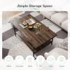 imageNovilla Modern Coffee Table with Storage Shelf Metal Frame for Living Room 43quot Wood Tabletop Tea Table Cocktail TableEasy Assembly WalnutWalnut