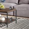 imageNovilla Modern Coffee Table with Storage Shelf Metal Frame for Living Room 43quot Wood Tabletop Tea Table Cocktail TableEasy Assembly WalnutWalnut