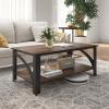 imageNovilla Modern Coffee Table with Storage Shelf Metal Frame for Living Room 43quot Wood Tabletop Tea Table Cocktail TableEasy Assembly WalnutWalnut