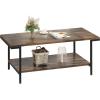imageNovilla Modern Coffee Table with Storage Shelf Metal Frame for Living Room 43quot Wood Tabletop Tea Table Cocktail TableEasy Assembly WalnutWalnut