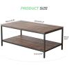 imageNovilla Modern Coffee Table with Storage Shelf Metal Frame for Living Room 43quot Wood Tabletop Tea Table Cocktail TableEasy Assembly WalnutWalnut