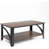 imageNovilla Modern Coffee Table with Storage Shelf Metal Frame for Living Room 43quot Wood Tabletop Tea Table Cocktail TableEasy Assembly WalnutWalnut