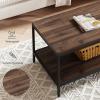 imageNovilla Modern Coffee Table with Storage Shelf Metal Frame for Living Room 43quot Wood Tabletop Tea Table Cocktail TableEasy Assembly WalnutWalnut