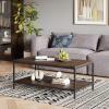 imageNovilla Modern Coffee Table with Storage Shelf Metal Frame for Living Room 43quot Wood Tabletop Tea Table Cocktail TableEasy Assembly WalnutWalnut
