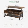imageNovilla Modern Lift Top Coffee Table with Storage for Living Room Wodden Lift Tabletop Dining Table with Hidden Compartment and Metal Frame 40 Inch Rustic BrownBrown