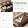 imageNovilla Modern Lift Top Coffee Table with Storage for Living Room Wodden Lift Tabletop Dining Table with Hidden Compartment and Metal Frame 40 Inch Rustic BrownWalnut