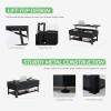 imageNovilla Modern Lift Top Coffee Table with Storage for Living Room Wodden Lift Tabletop Dining Table with Hidden Compartment and Metal Frame 40 Inch Rustic BrownBlack