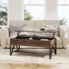 imageNovilla Modern Lift Top Coffee Table with Storage for Living Room Wodden Lift Tabletop Dining Table with Hidden Compartment and Metal Frame 40 Inch Rustic BrownWalnut