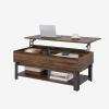 imageNovilla Modern Lift Top Coffee Table with Storage for Living Room Wodden Lift Tabletop Dining Table with Hidden Compartment and Metal Frame 40 Inch Rustic BrownWalnut