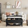 imageNovilla Modern Lift Top Coffee Table with Storage for Living Room Wodden Lift Tabletop Dining Table with Hidden Compartment and Metal Frame 40 Inch Rustic BrownBlack