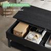 imageNovilla Modern Lift Top Coffee Table with Storage for Living Room Wodden Lift Tabletop Dining Table with Hidden Compartment and Metal Frame 40 Inch Rustic BrownBlack