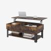 imageNovilla Modern Lift Top Coffee Table with Storage for Living Room Wodden Lift Tabletop Dining Table with Hidden Compartment and Metal Frame 40 Inch Rustic BrownBrown