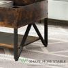 imageNovilla Modern Lift Top Coffee Table with Storage for Living Room Wodden Lift Tabletop Dining Table with Hidden Compartment and Metal Frame 40 Inch Rustic BrownBrown