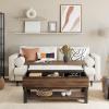imageNovilla Modern Lift Top Coffee Table with Storage for Living Room Wodden Lift Tabletop Dining Table with Hidden Compartment and Metal Frame 40 Inch Rustic BrownWalnut