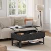 imageNovilla Modern Lift Top Coffee Table with Storage for Living Room Wodden Lift Tabletop Dining Table with Hidden Compartment and Metal Frame 40 Inch Rustic BrownBlack