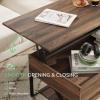 imageNovilla Modern Lift Top Coffee Table with Storage for Living Room Wodden Lift Tabletop Dining Table with Hidden Compartment and Metal Frame 40 Inch Rustic BrownWalnut