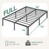 imageNovilla Queen Bed Frame 14 Inch Metal Platform Bed Frame Queen Size with Storage Space Under Bed Heavy Duty Steel Slat Support Easy Assembly No Box Spring NeededDark Black
