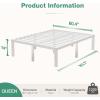 imageNovilla Queen Bed Frame 14 Inch Metal Platform Bed Frame Queen Size with Storage Space Under Bed Heavy Duty Steel Slat Support Easy Assembly No Box Spring NeededWhite