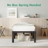 imageNovilla Queen Bed Frame 14 Inch Metal Platform Bed Frame Queen Size with Storage Space Under Bed Heavy Duty Steel Slat Support Easy Assembly No Box Spring NeededBlack