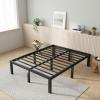 imageNovilla Queen Bed Frame 14 Inch Metal Platform Bed Frame Queen Size with Storage Space Under Bed Heavy Duty Steel Slat Support Easy Assembly No Box Spring NeededBlack