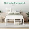imageNovilla Queen Bed Frame 14 Inch Metal Platform Bed Frame Queen Size with Storage Space Under Bed Heavy Duty Steel Slat Support Easy Assembly No Box Spring NeededWhite